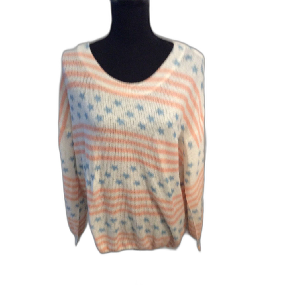 POL Patriotic Stars Stripes American Flag Sweater Medium M